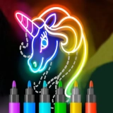 إلعب الآن لعبة تعلّم الرسم والتلوين المتوهج للأطفال